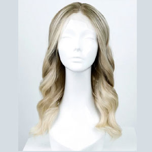 Abigail | White Blonde Balayage Wavy Synthetic Lace Front Wig